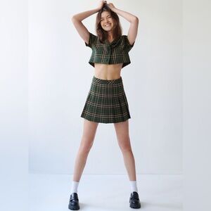 Plaid Green Skirt
